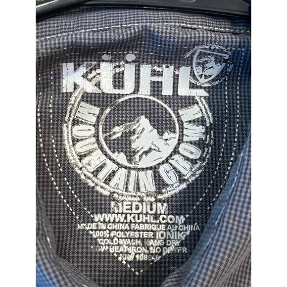 Kühl Men’s M Gray Black Mini Check Long Sleeve Button Front Casual Dress Shirt - Picture 3 of 7